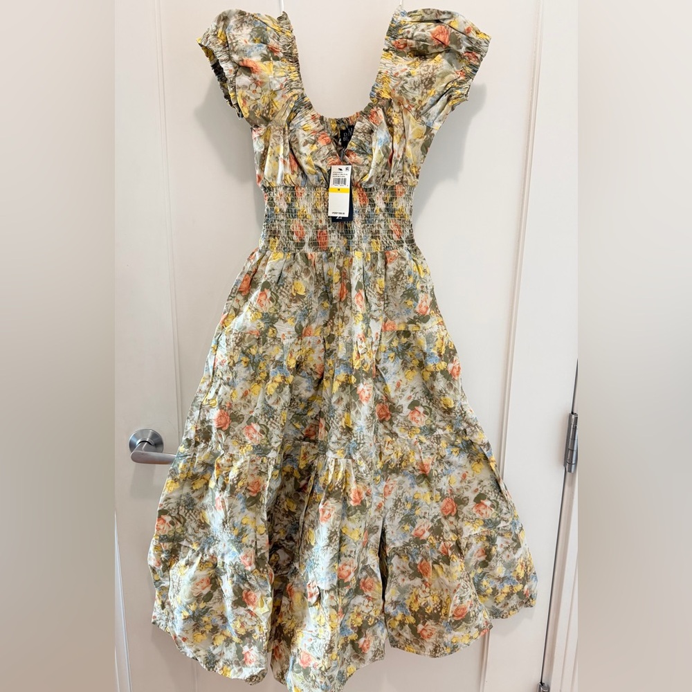 DANIELLE BERNSTEIN Floral Kids Dress in Yellow and Orange